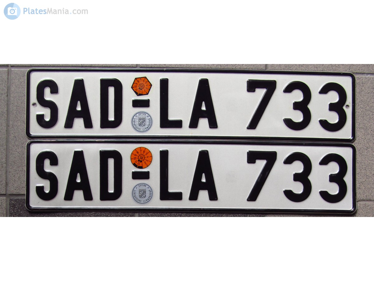 SAD LA 733, License plate without vehicle 