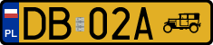 License plates of Poland, Oldtimers