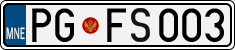 License plate of Montenegro, Cars