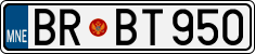 License plate of Montenegro, Cars