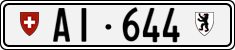 License plate of Switzerland, Cars