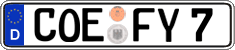 German license plate, Regular plates