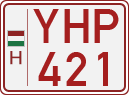 license plates of Hungary, Slow vehicles (red) (1990)