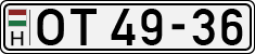 license plates of Hungary, Oldtimers (1990)