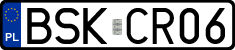 License plates of Poland, Regular car plates