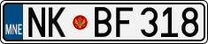 License plate of Montenegro, Cars