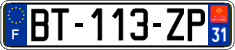 French license plate, SIV (ordinary)