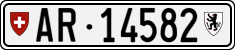License plate of Switzerland, Cars