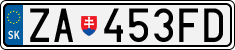 License plate of Slovakia, Cars