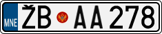 License plate of Montenegro, Cars