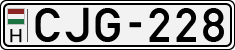 license plates of Hungary, Cars (1990)