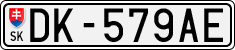 License plate of Slovakia, Cars