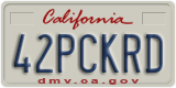 California, Vanity Plates