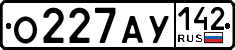 License plate Russia, Cars
