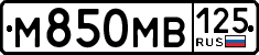 License plate Russia, Cars