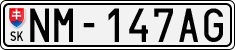 License plate of Slovakia, Cars