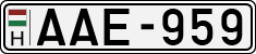 license plates of Hungary, Cars (1990)