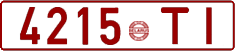 License plate Belarus, Cars (1992)