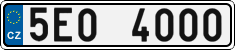 License plate of the Czech Republic, Cars (2001)