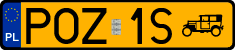 License plates of Poland, Oldtimers