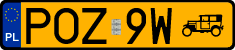 License plates of Poland, Oldtimers
