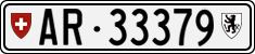 License plate of Switzerland, Cars