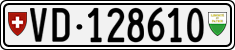 License plate of Switzerland, Cars