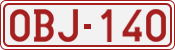License plate of Belgium, 1951 year system
