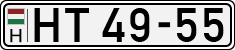 license plates of Hungary, Army (1990)
