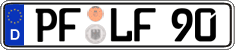 German license plate, Regular plates