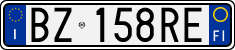 License plate of Italy, Cars (1994 year series)