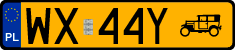 License plates of Poland, Oldtimers