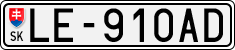 License plate of Slovakia, Cars