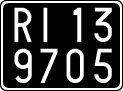 License plate of Italy, Cars (1927 year series)