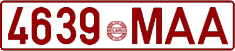 License plate Belarus, Cars (2000)