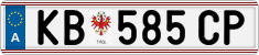 License plate of Austria, Regular plates