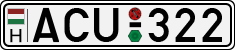 license plates of Hungary, Cars (1990)