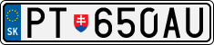 License plate of Slovakia, Cars