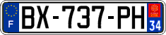 French license plate, SIV (ordinary)