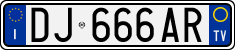 License plate of Italy, Cars (1994 year series)