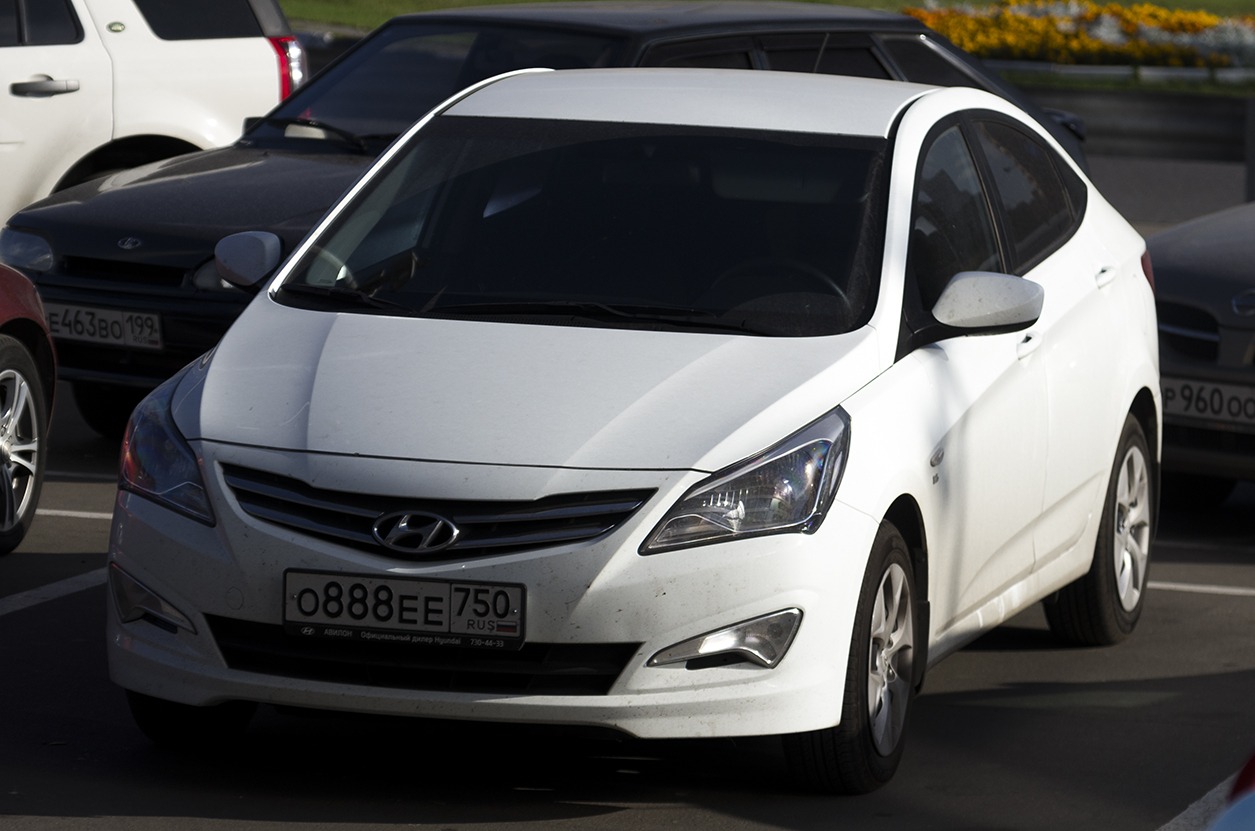 о 888 ее 750, Hyundai Solaris 1st gen Sedan (RB), facelift, 2014–2017