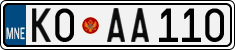 License plate of Montenegro, Cars