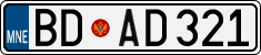 License plate of Montenegro, Cars