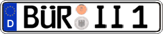 German license plate, Regular plates