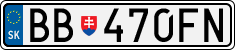 License plate of Slovakia, Cars