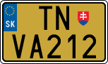 License plate of Slovakia, Export transit plates