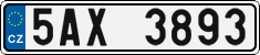 License plate of the Czech Republic, Cars (2001)