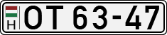 license plates of Hungary, Oldtimers (1990)