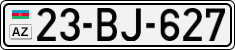 License plate of Azerbaijan, Cars