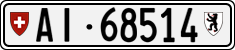 License plate of Switzerland, Cars
